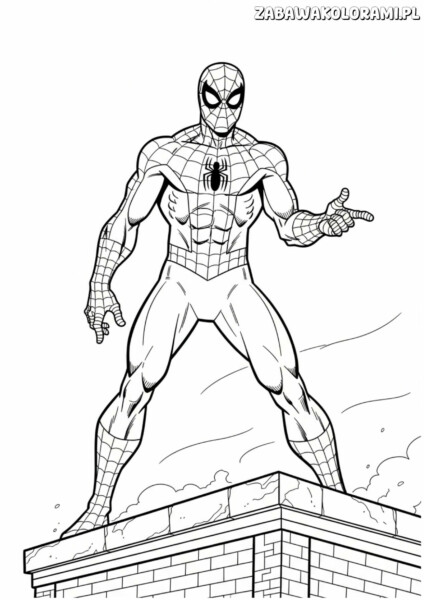 Spiderman kolorowanka dla dzieci - superbohater w akcji