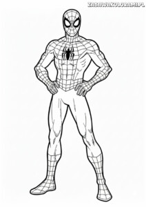 Spiderman kolorowanki: koloruj superbohatera w charakterystycznej pozie