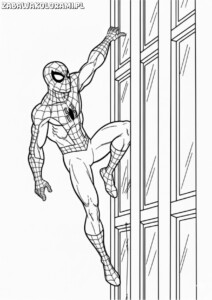 Spiderman kolorowanki do druku - kolorowanka z superbohaterem w akcji