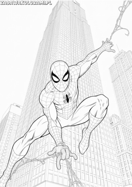 Spiderman kolorowanka - superbohater w akcji