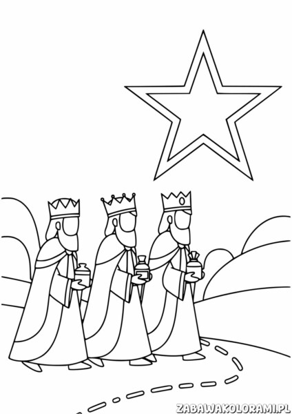 Trzej Królowie Kolorowanka - kolorowanka religijna z Trójcą Świętą