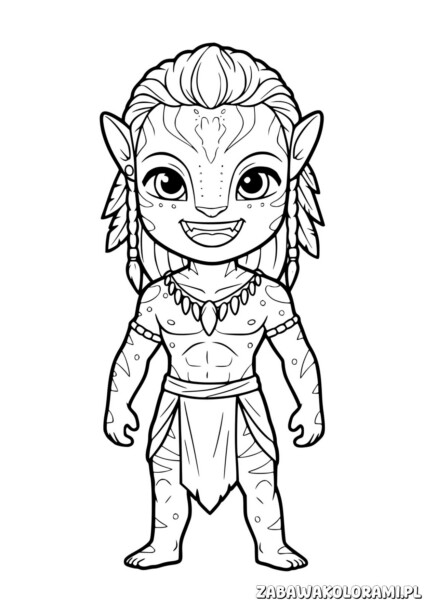 Avatar Malowanka - kolorowanka z wesołym bohaterem z dzikich plemion