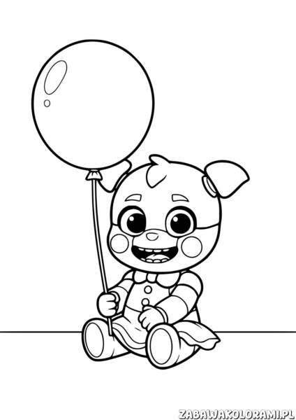 Baby Kolorowanka fnaf - świnka z balonem