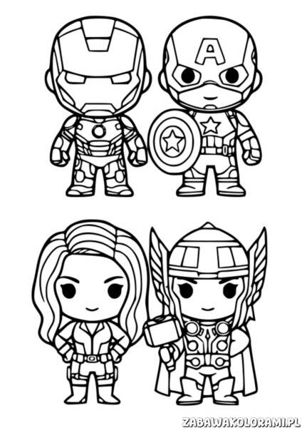 Kolorowanka Avengers - kolorowanka superbohaterów z Marvela