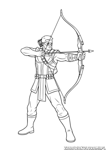 Kolorowanka Avengers Hawkeye Sokoli Wzrok - superbohater z łukiem