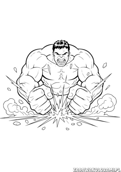 Kolorowanka Avengers – Hulk: Potężny bohater w akcji, gotowy do walki