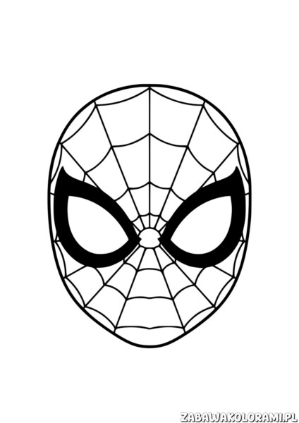 Kolorowanka Avengers – Spiderman: maska z pajęczą siecią