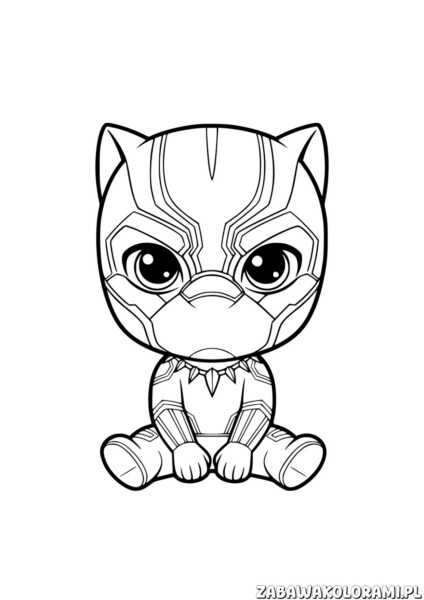 Kolorowanka Czarna Pantera z maską - koloruj kreatywnie