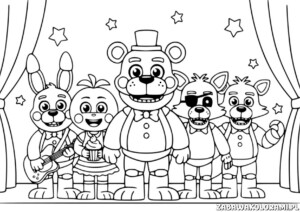 Kolorowanka fnaf do wydruku - zabawa z ulubionymi postaciami