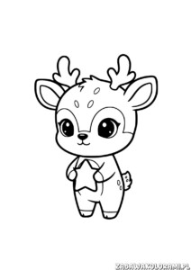 Kolorowanki Renifer dla dzieci - renifer w kombinezoniku