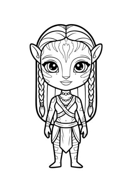 Malowanka Avatar - kolorowanka z elfką do wydruku