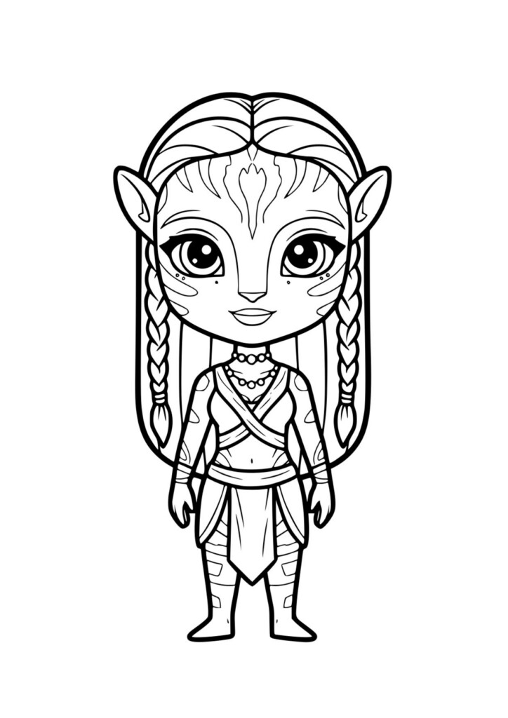 Malowanka Avatar - kolorowanka z elfką do wydruku