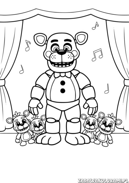 Nightmare Freddy – Kolorowanka fnaf z bohaterem z fnaf