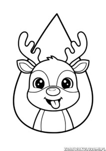 Renifer Malowanka - kolorowanka z radosnym reindeerem w kapeluszu