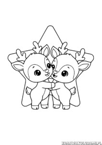 Renifery - kolorowanka z dwoma przyjaznymi reniferami