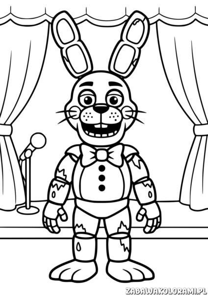 Bonnie Kolorowanka FNAF - kolorowanka z Bonnie z Five Nights at Freddy's