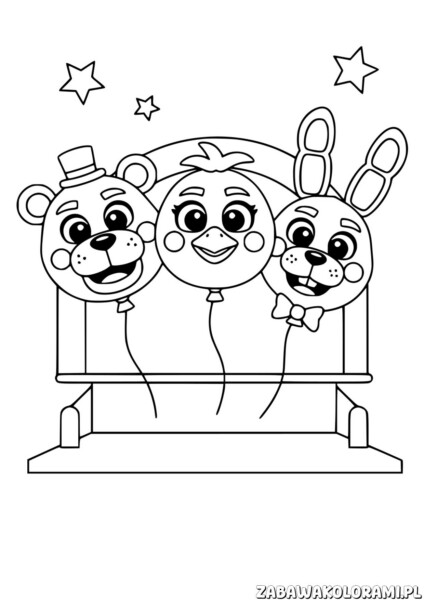 FNAF Darmowa Kolorowanka do druku - zabawa z ulubionymi postaciami