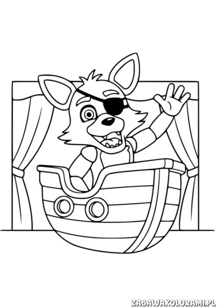 Foxy Kolorowanka FNAF - kolorowanka z ulubionym lisem z FNAF