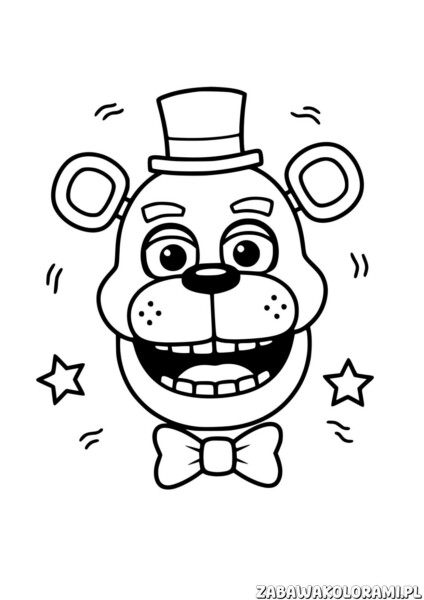 Freddy Fazbear kolorowanka FNAF - zabawa z ulubieńcem z pizzerii