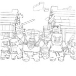 Minecraft kolorowanka do druku - kolorowanka z robotycznymi świnkami w futurystycznym mieście