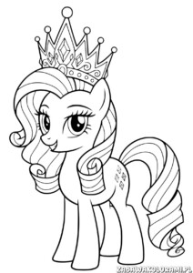 Cadence My Little Pony Kolorowanka - królewska koniczyna z koroną i bujną grzywą