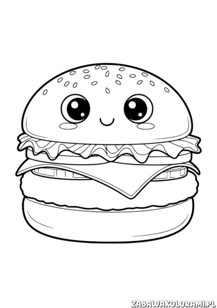 Chamburger kolorowanka - zabawne kolorowanki dla dzieci