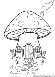 Grzyby do kolorowania - zabawne grzybki dla dzieci do pokolorowania