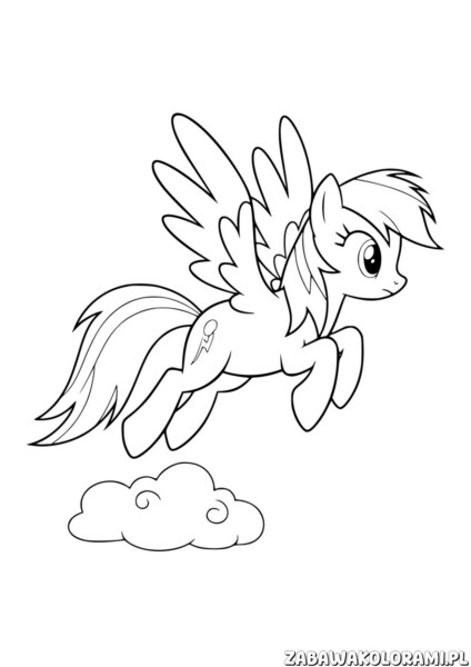 Kolorowanki z bajki Kucyki Pony - kolorowanka z latającym pony