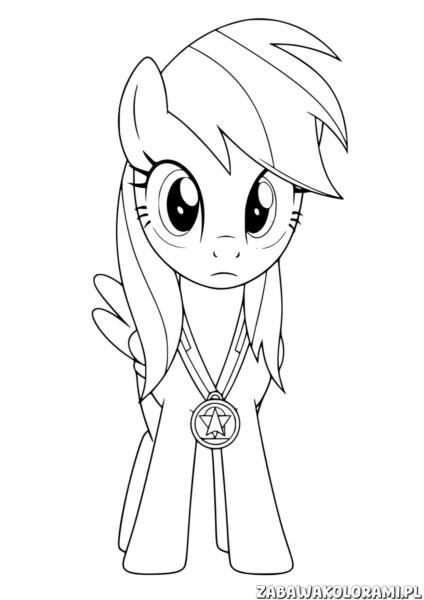 Kucyk My Little Pony Kolorowanka - urocza postać z długimi włosami i gwiazdkowym medalionem