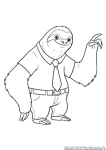 Leniwiec – Kolorowanki ze Zwierzogrodu 2: Leniwiec w garniturze