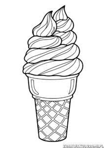 Lody włoskie kolorowanka - smaczne włoskie lody do pokolorowania