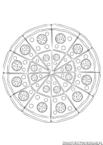 Pizza Kolorowanka - kolorowanka z pizzą dla dzieci do wydruku
