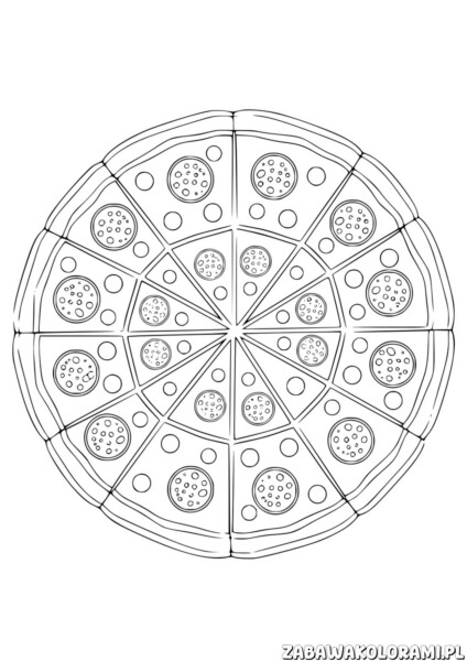 Pizza Kolorowanka - kolorowanka z pizzą dla dzieci do wydruku