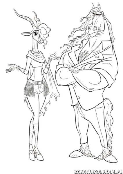 Postacie zwierzogród 2 Kolorowanka - kolorowanka z kreatywnymi zwierzakami