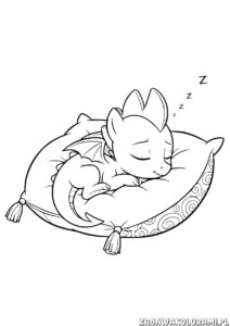 Spike Kolorowanka - smoki śpiący na poduszce