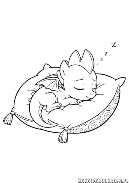 Spike Kolorowanka - smoki śpiący na poduszce