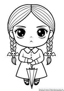 Wednesday Kolorowanka - kolorowanka z postać z rodziny Addamsów