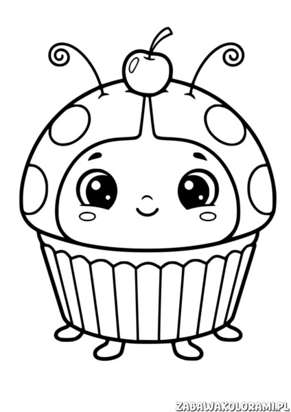 Biedronka Ciasteczko Kolorowanka - kolorowanka z biedronką w kształcie ciasteczka
