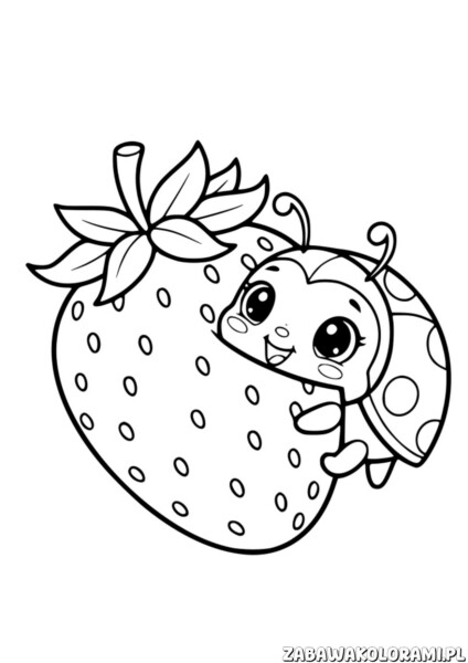 Biedronka kolorowanka - pomaluj uśmiechniętą biedronkę