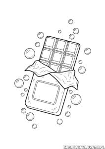 Czekolada kolorowanka - czekolada w otoczeniu pęcherzyków
