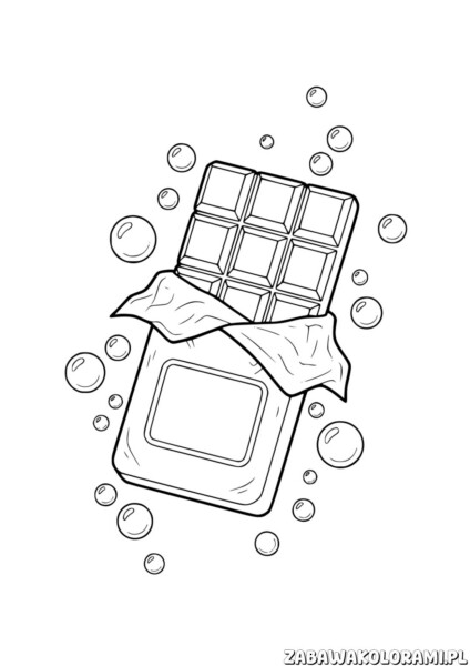 Czekolada kolorowanka - czekolada w otoczeniu pęcherzyków