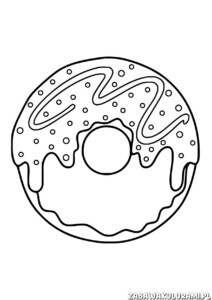 Pączek Kolorowanka - Pomaluj pączka z icingiem i cukierek