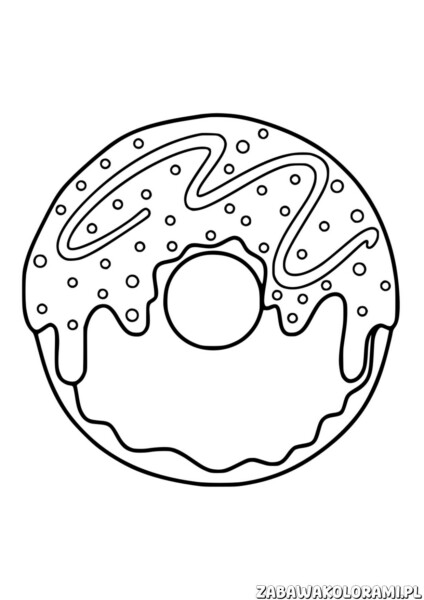Pączek Kolorowanka - Pomaluj pączka z icingiem i cukierek