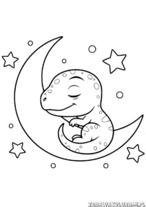 Mały T-Rex kolorowanka - dinozaur czeka na Twoje kolory