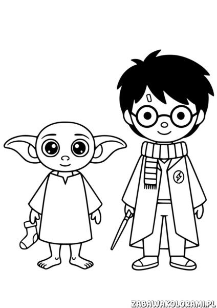 Harry Pottr i Zgredek (Dobby) kolorowanka