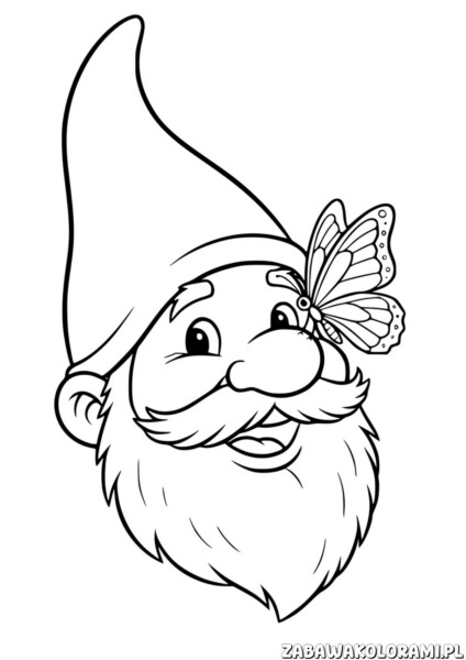 Królik z motylem Kolorowanka z uśmiechniętym królikiem i delikatnym motylem na głowie