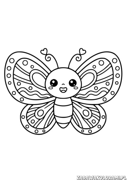 Motyle Kolorowanka dla najmłodszych z wyrazistymi skrzydłami i uśmiechem