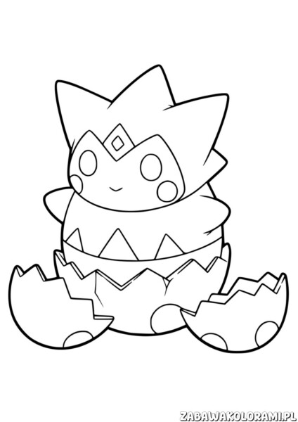 Togepi Pokomeny kolorowanka – Togepi w linii do pokolorowania