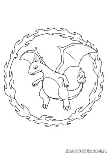 charizard fire type coloring page – kolorowanka charizard fire