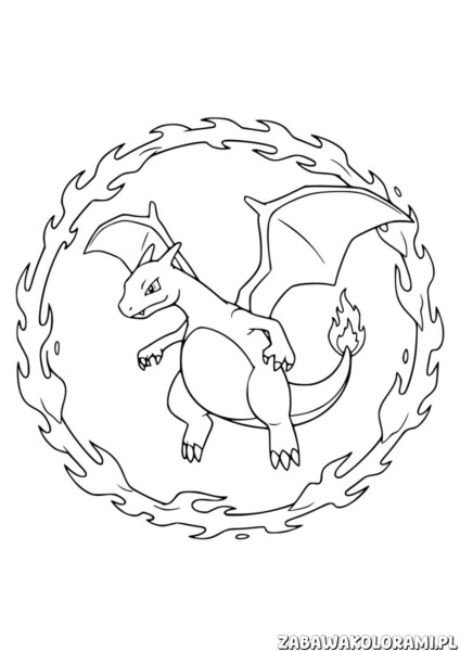 charizard fire type coloring page – kolorowanka charizard fire